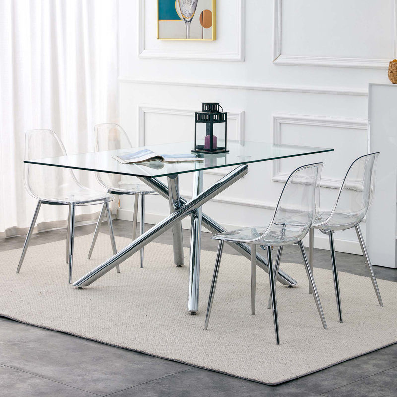 Chaise d'appoint Seaneen, Clair, Argent argent, Ensemble de 3