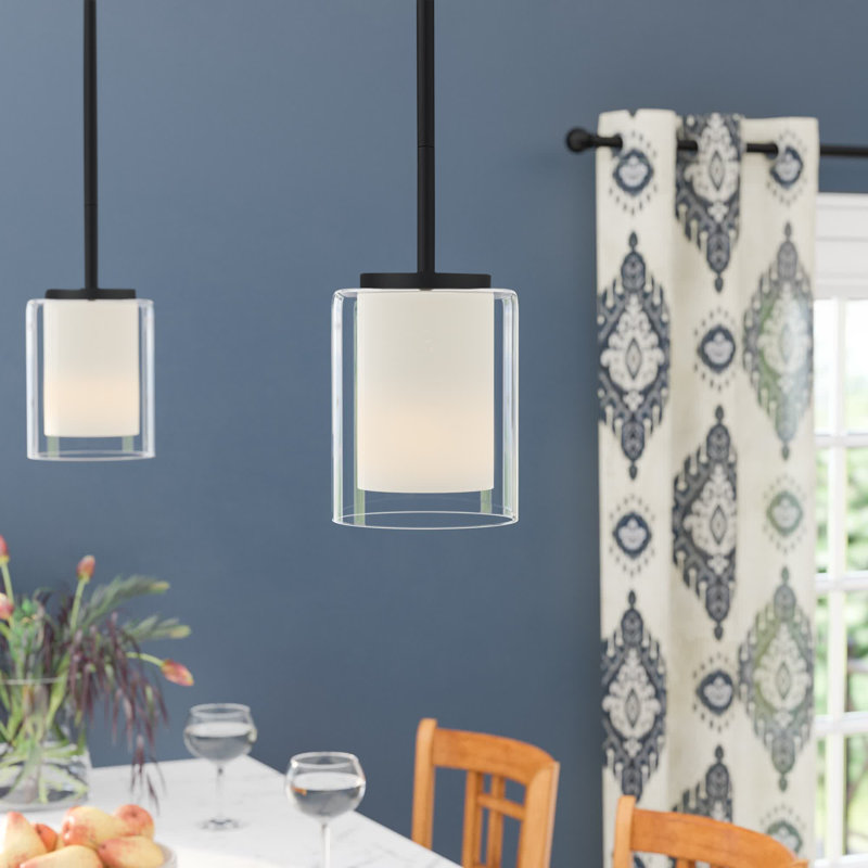 Luminaire suspendu bocal unique 1 lumière Arie, Noir mat
