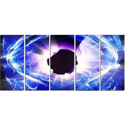 « fractal blue light brillance », reproduction d’art sur métal