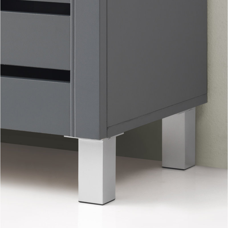 Osvaldo 8 Pair Shoe Storage Cabinet, Dark Grey