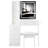 37" Middle Size Left Bedside Cabinet Vanity Table + Cushioned Stool Dresser Set-891661622