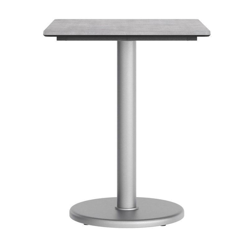 Plateau de table 24 po x 30 po sans soudure toutes saisons avec base, Faux ciment gris