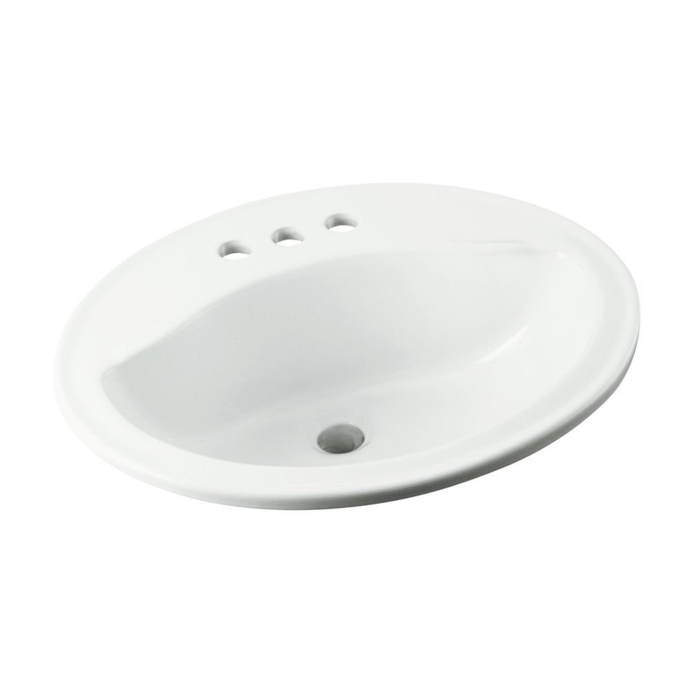 Sanibel Ceramic Circular Drop-In Bathroom Sink with Overflow Sterling by Kohler 