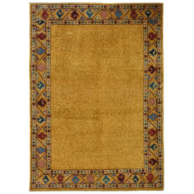 One-of-a-Kind Gold Modern 7X9 Oriental Area Rug