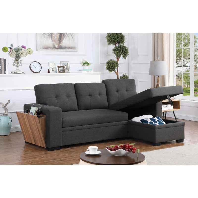 Canapé modulaire coulissant Bahe, Gris foncé
