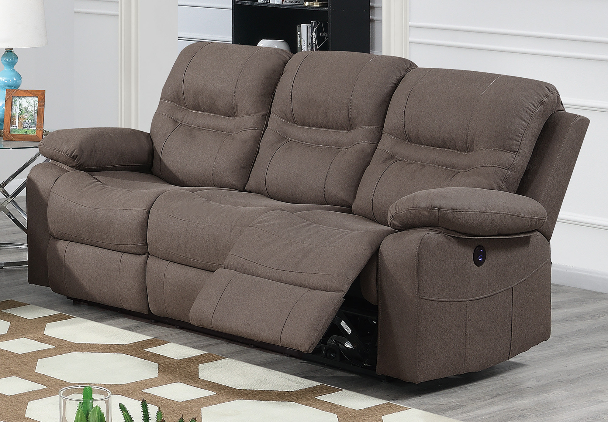 Red Barrel Studio Lospalmos 86 Faux Leather Pillow Top Arm Reclining