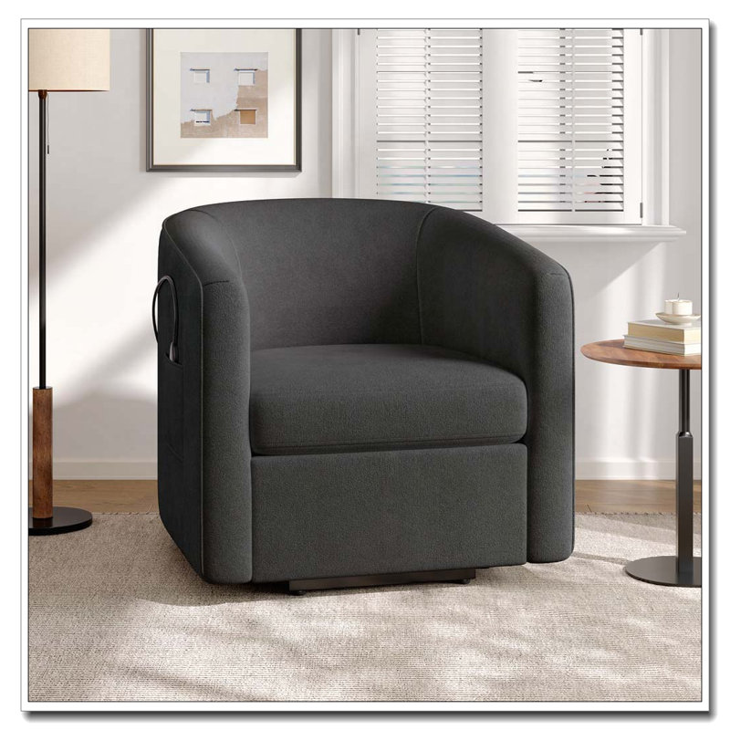 Power Lift Recliner Barrel Shape Recliner Chair, DARK GREY