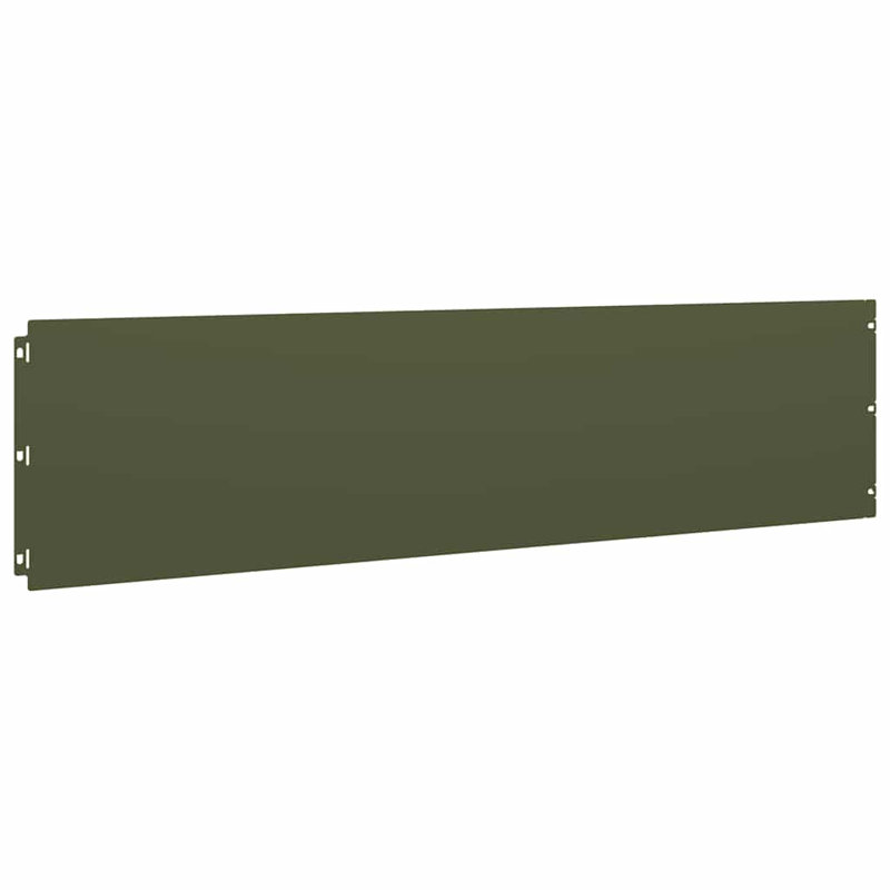 Lawn Edgings 10 Pcs Cold-Rolled Steel, Olive Green, 25cm H x 103cm W x 0.05cm D