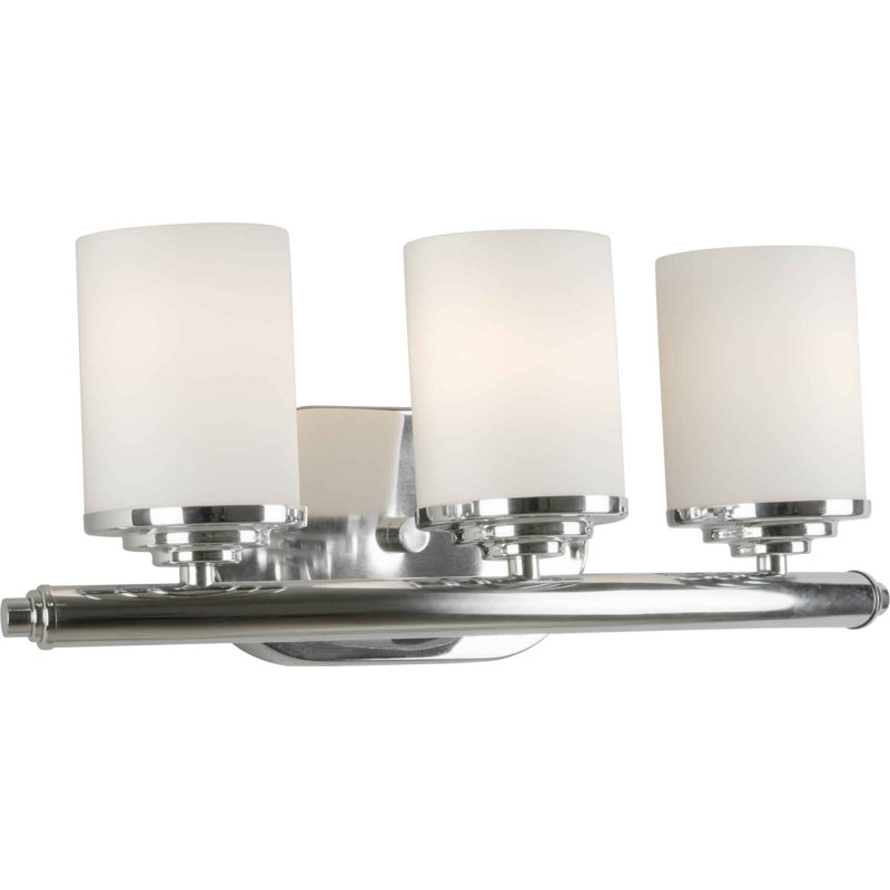 Bastia 3 - Light Dimmable Vanity Light, Chrome / Satin Opal