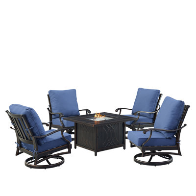 Ensemble de conversation d'extérieur pour 4 personnes avec coussins Paigelyn