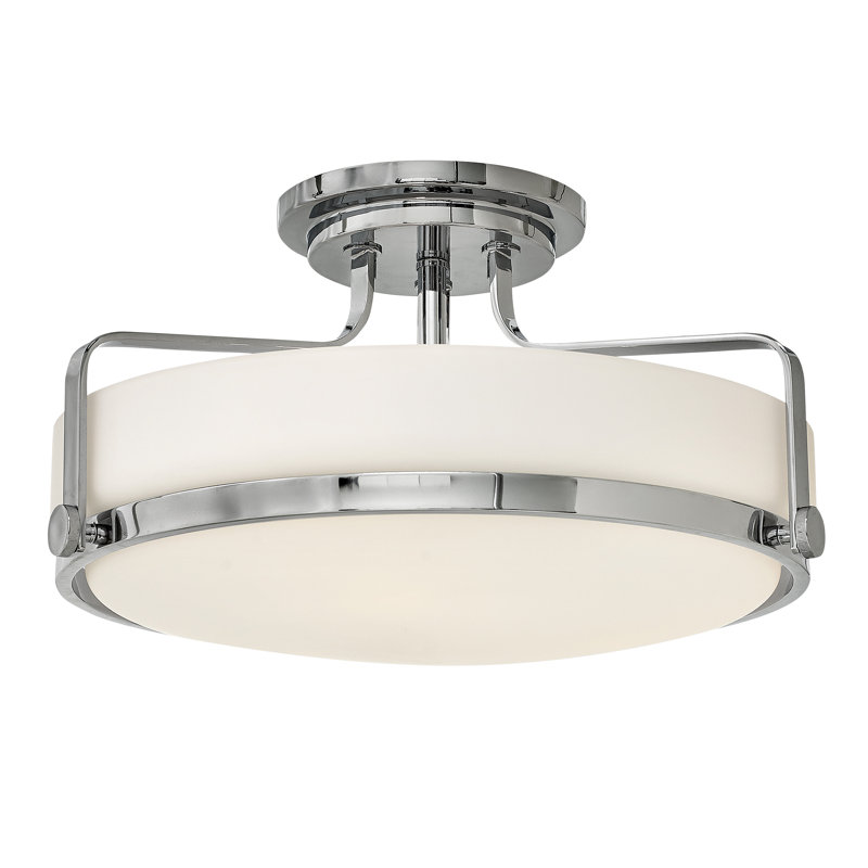 Harper 18" Vintage Bowl Semi Flush Mount Ceiling Light, Chrome, Incandescent