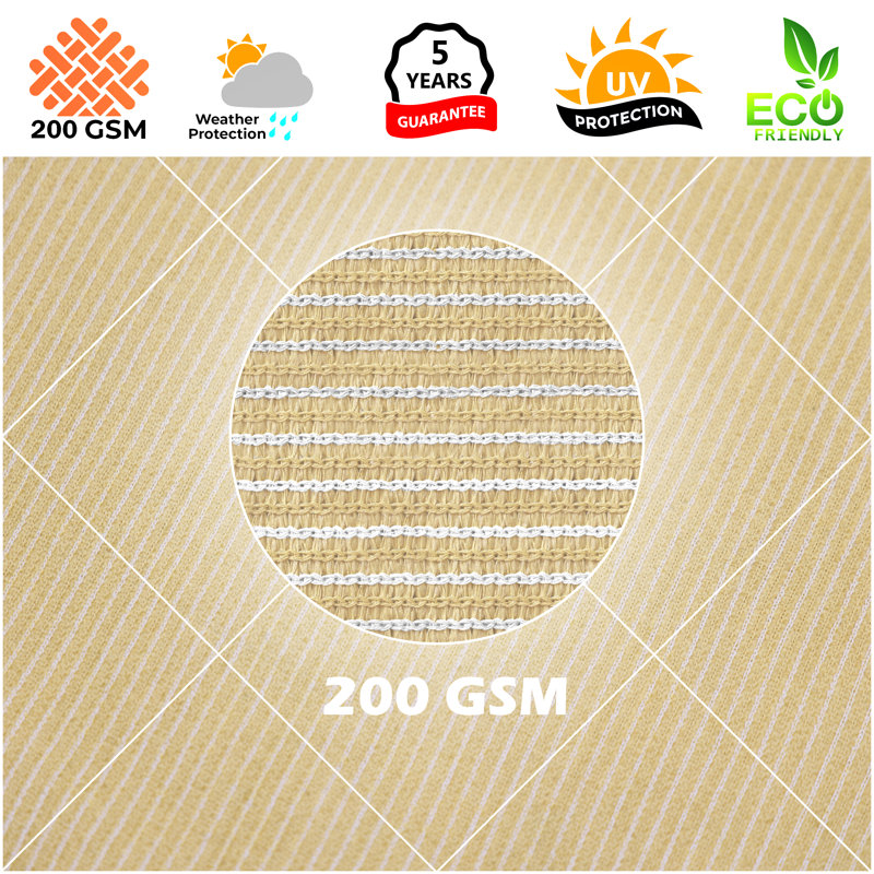Beige 20' x 20' x 20' Triangle Sun Shade Sail Canopy