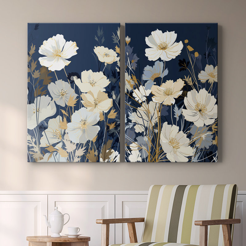FLORAL Series CCCLXXIV-Premium Gallery Wrapped Canvas -Ready to Hang, 12" H x 16" W