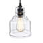 Mini-luminaire suspendu noir mat 1 lumière 70 po avec abat-jour en verre transparent