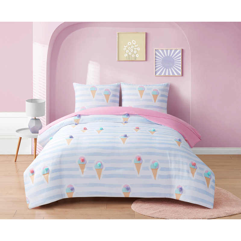 Lit pour enfant Sundae, Ensemble d'édredon pour lit simple 5 pièces
