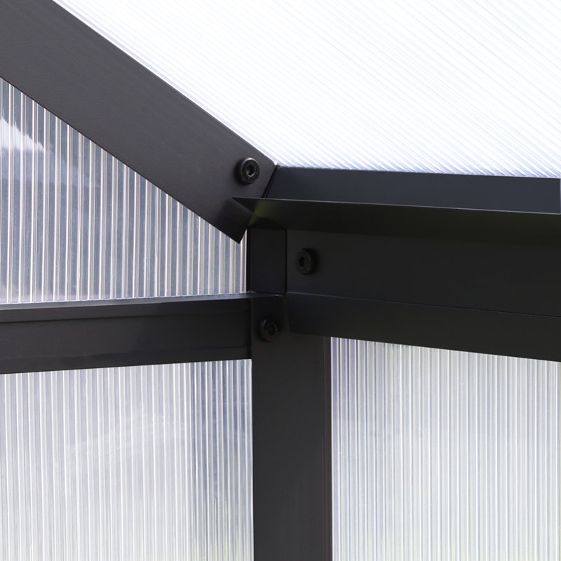 6 pi X 8 pi Serre à porte en aluminium et polycarbonate