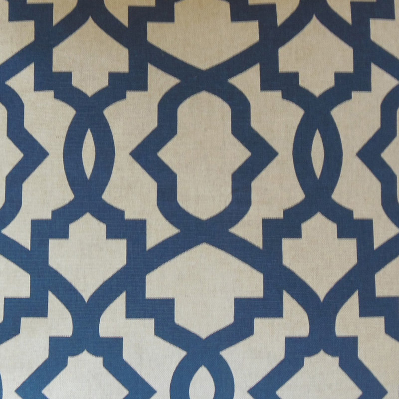 Oma Square Pillow Cover & Insert, Cream/Navy, Height(22") x Width(22")