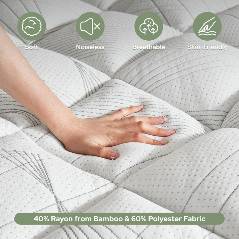 BEDLORE® Rayon Bamboo Mattress Topper, Plush Cloud-like Pillow Top Mattress Pad with 6-18'' Deep Pocket, Soft Bed Topper for Back Pain Relief
