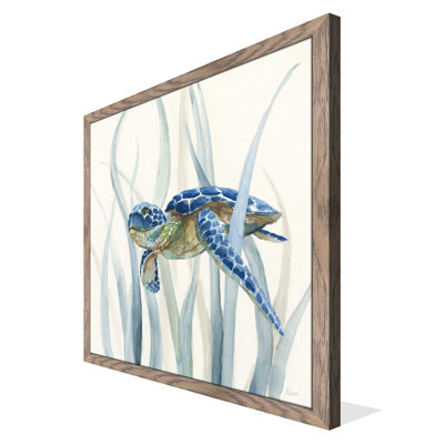 «Turtle In Seagrass II» par Nan - reproduction de peinture encadrée