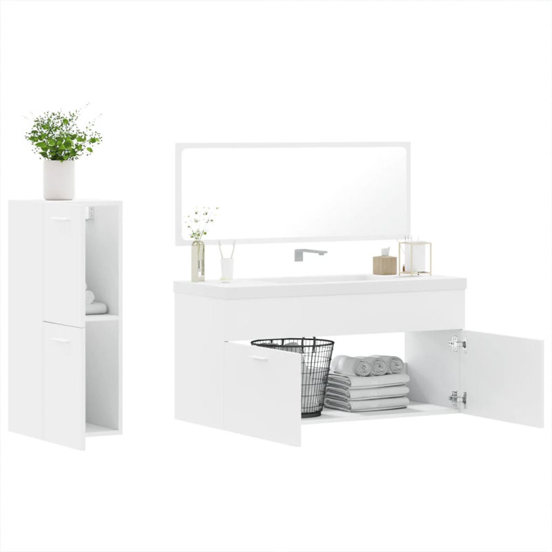 Buela Bathroom Storage Furniture Set, White