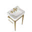 Lavabo de console mural en céramique 23 "avec pieds en acier inoxydable-129021242
