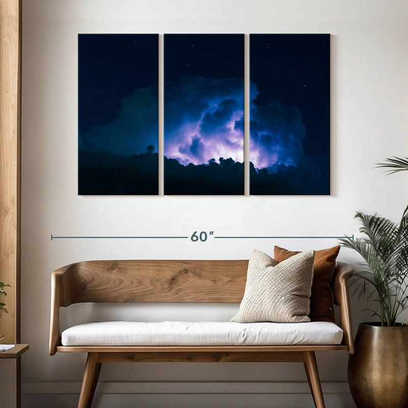 Alvord Lightening At Night, 32" H x 50" W