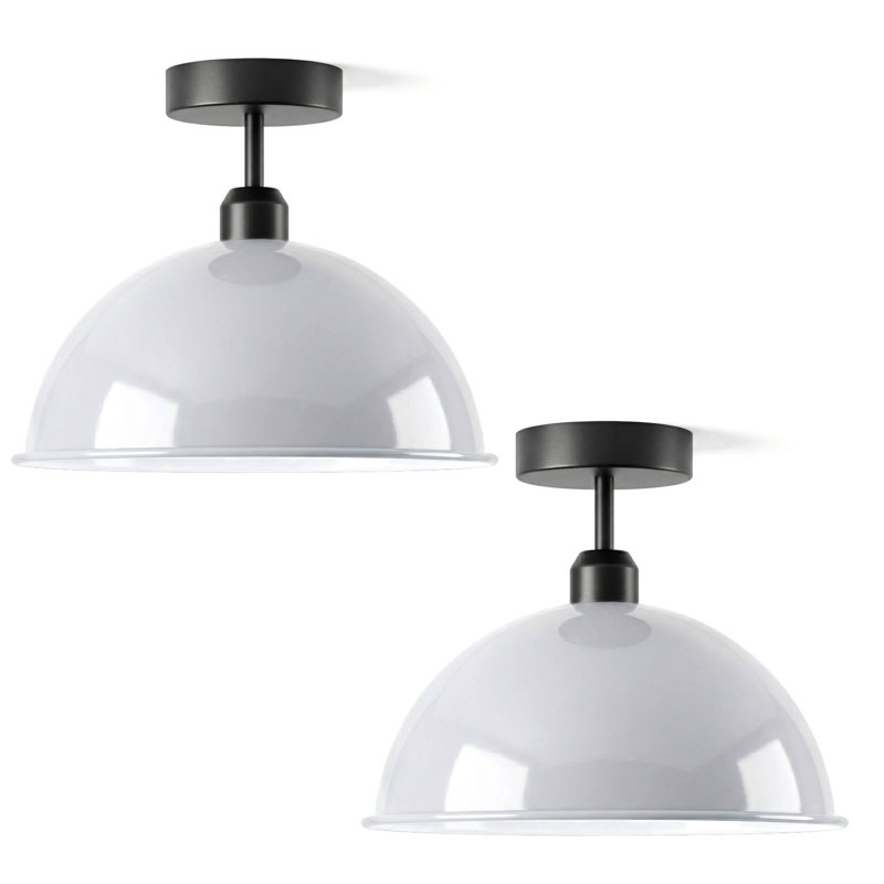 Semi Flush Mount, No, White