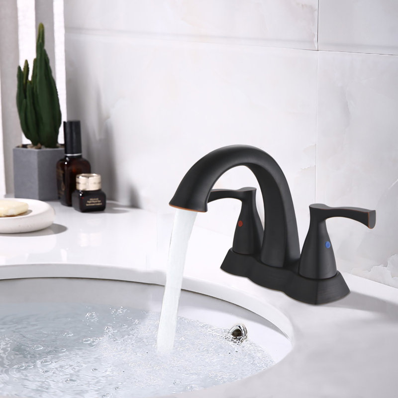 2-handle Bathroom Faucet with Drain Assembly, Oil-Rubbed Bronze