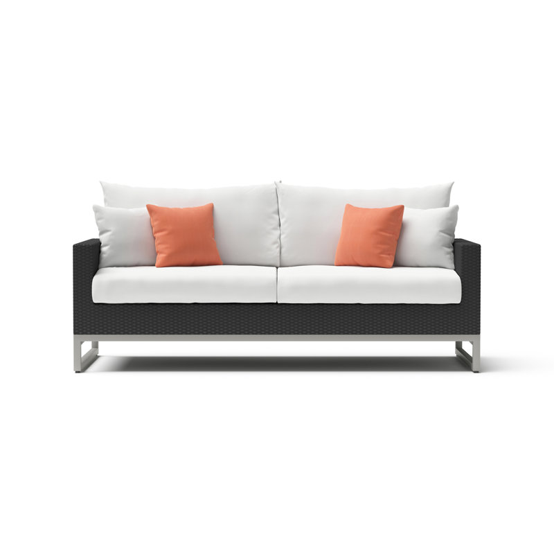 Sameko Sunbrella Outdoor 78In. Sofa, Brown, Cast Coral