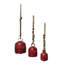 Ensemble de 3 cloches de pompier en rouge