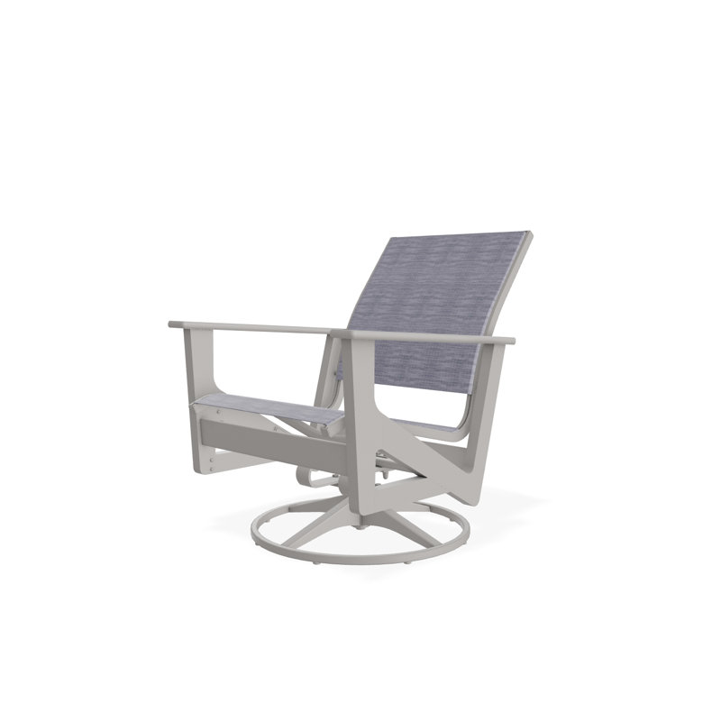 Wexler Swivel Outdoor Lounge Chair, Warm Gray, Brooks