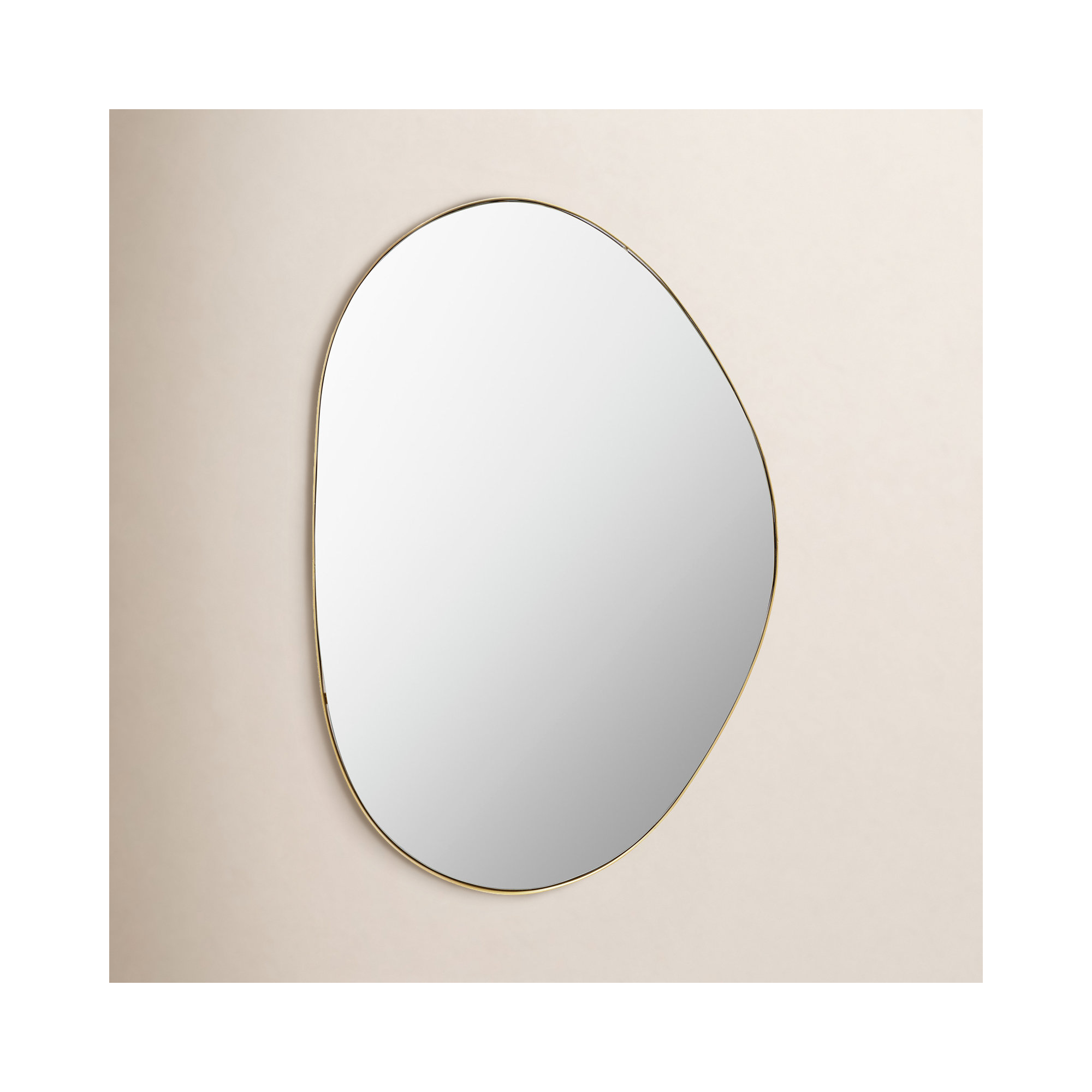 Kest Metal Asymmetrical Wall Mirror, Gold, 36" x 24"