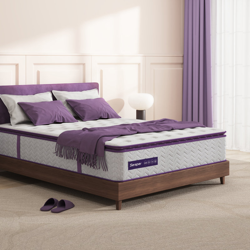 8/10/12" Medium Hybrid Pillow Top Mattress, Full, 10"