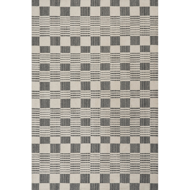 Tapis en laine tissé à la main Ovarine, Rectangulaire 7 pi 6 po x 9 pi 6 po