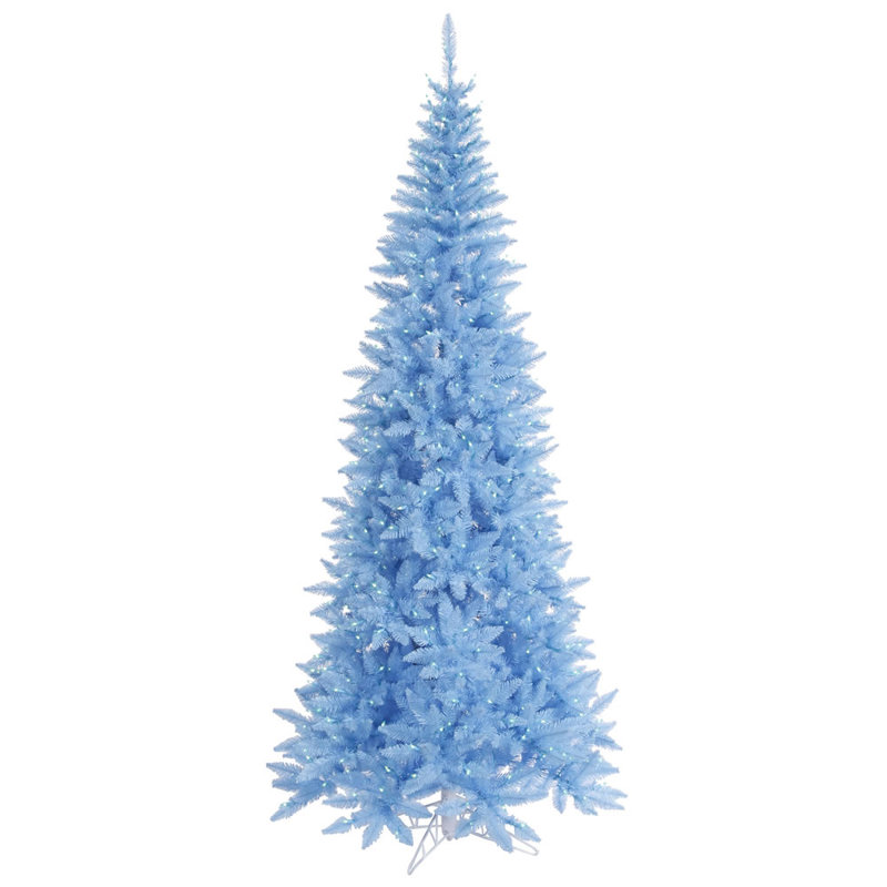 Sky Blue Fir Lighted Artificial Fir Christmas Tree, 5.5' H