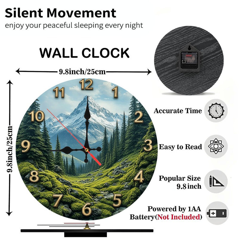 Horloge murale montagne