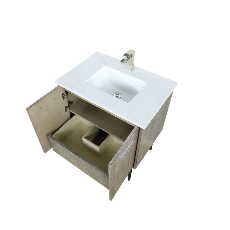 Lancy 30 in W x 20 in D Single Bath Vanity and Faucet Set, White Quartz