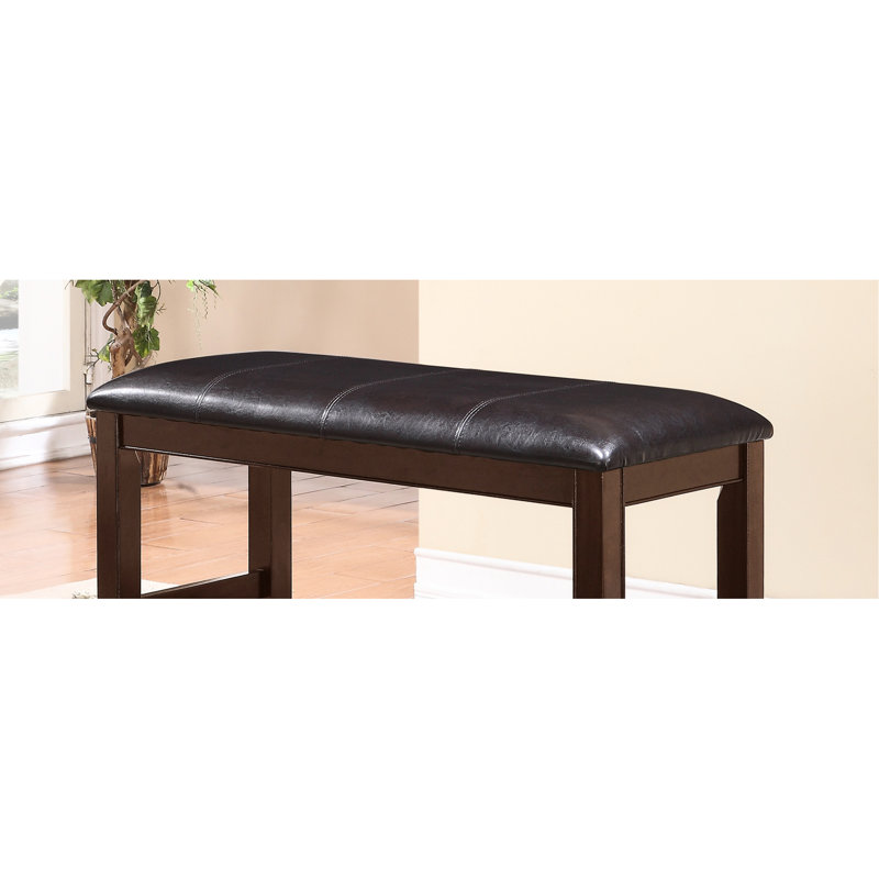 Banc à hauteur de comptoir de couleur contemporaine avec siège rembourré en similicuir et pieds rectangulaires en bois confortables