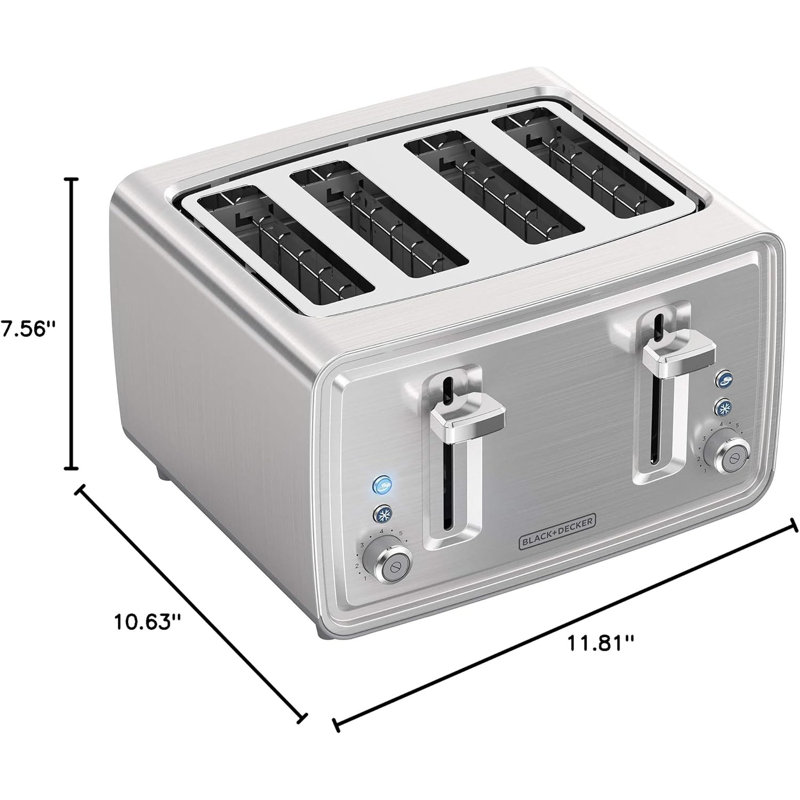 BLACK+DECKER 4-Slice Toaster, Stainless Steel, TR4900SSD