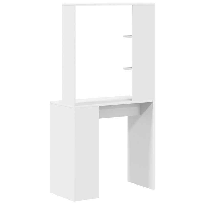 Computer Desk Solid Wood, MDF Compact, White
