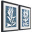 Indigo Leaves I - ensemble de 2 reproductions d'art sur papier encadré