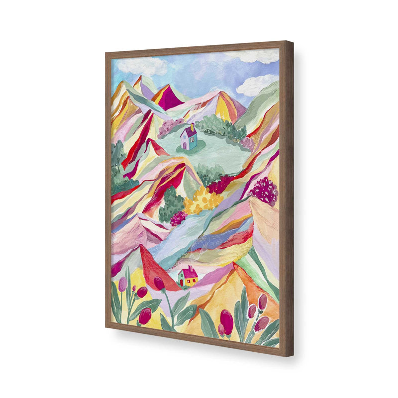 «Gouache Rainbow Landscape» par Garima Dhawan, reproduction d'art sur toile, H 16 po x l 12 po, Brun