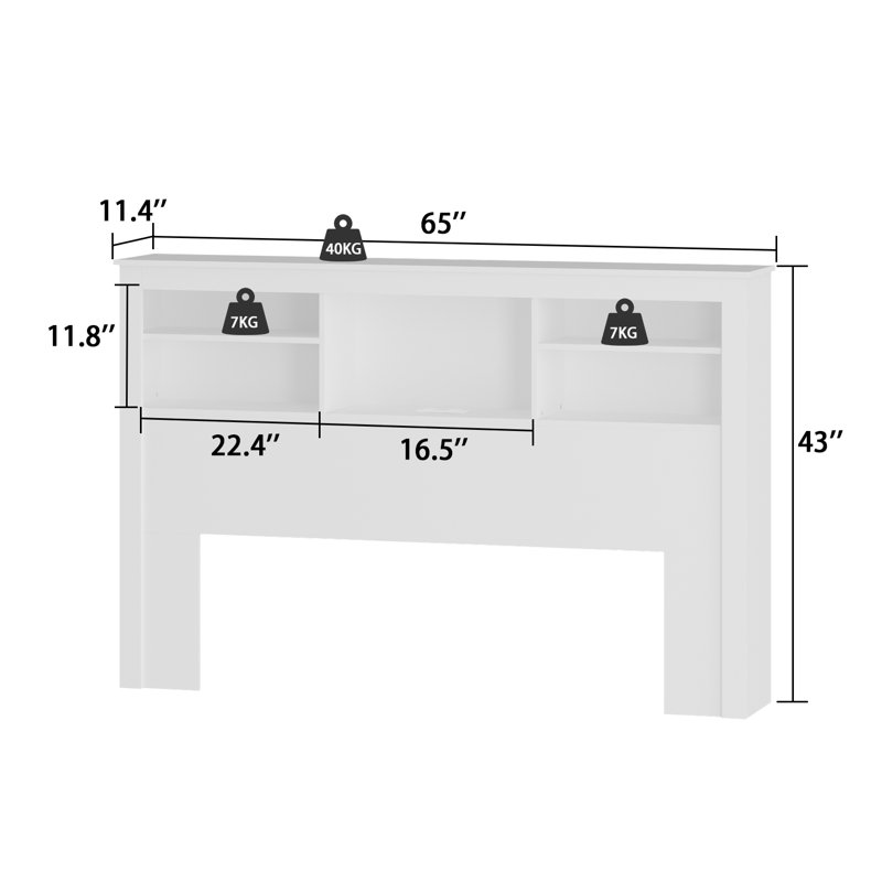 65'' W Full Bookcase Headboard
