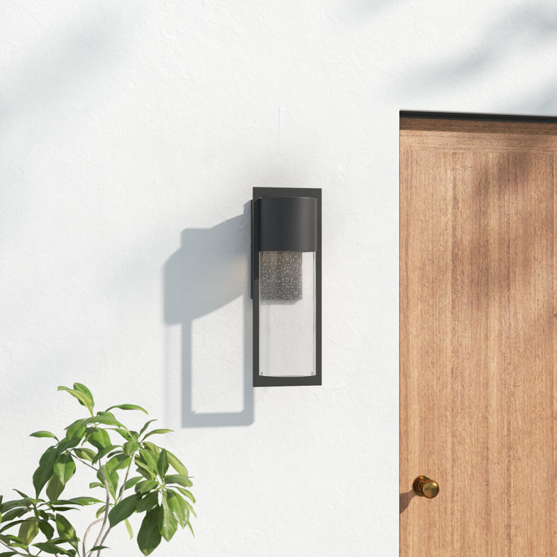 Bandit Solid Aluminum 15.5" H X 4.5" W Outdoor Wall Light, Black, Incandescent, Small