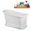 59" Streamline Soaking Freestanding Tub and Tray With Internal Drain-101697400