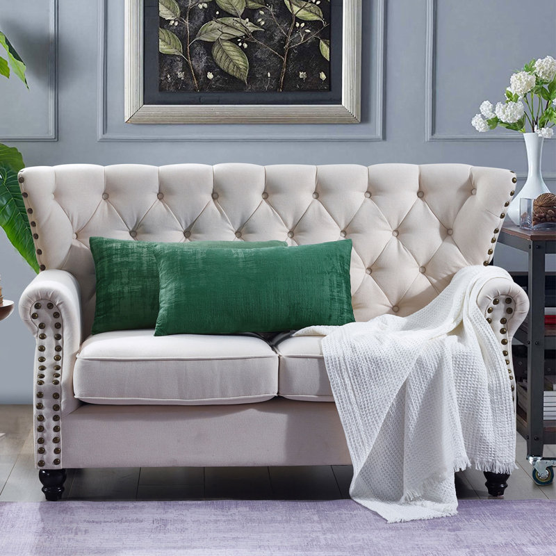 Eden Green Embroidered Polyester Lumbar Pillow Set