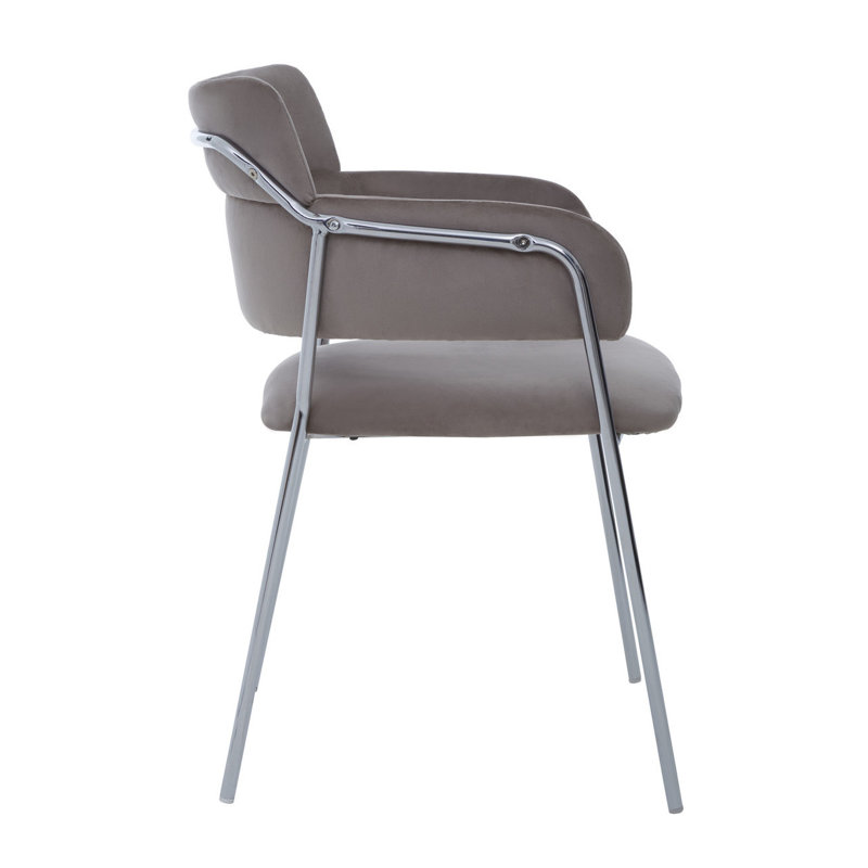 Elsberry 46cm H Velvet Upholstered Armchair, Silver, Mink