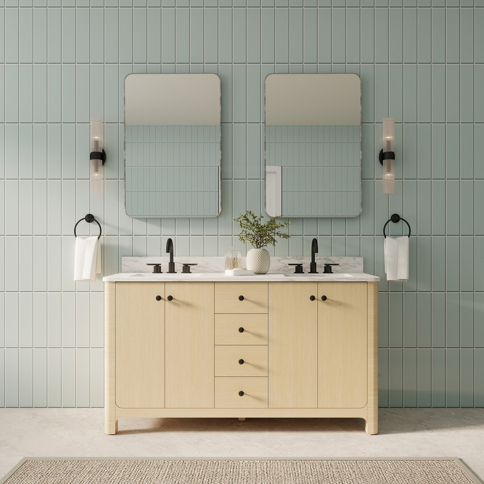60 " Double Bathroom Vanity