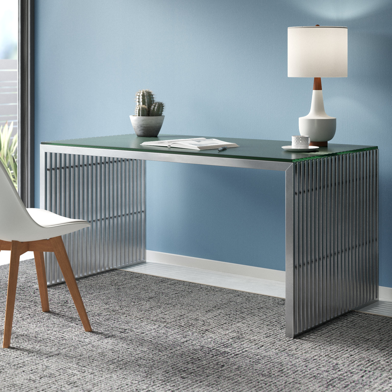 Jules Writing Desk, Silver