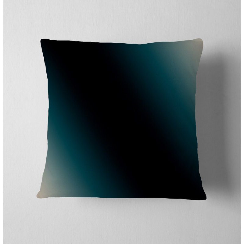 Throw Pillow With Insert, Blue/Black Ombre 2, 18"H x 18"W